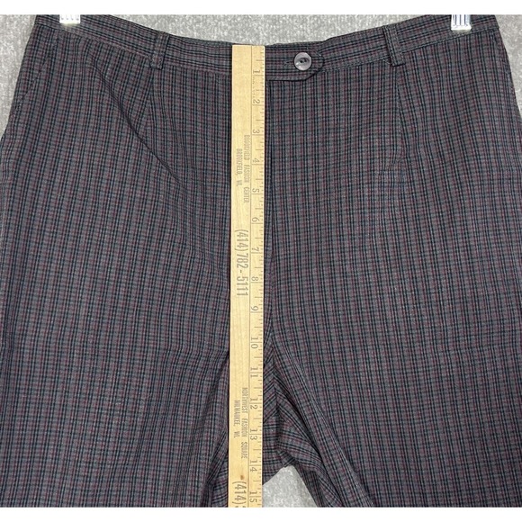 Sag Harbor Petite Gray Plaid Straight Leg Dress Pants Womens Size 12P Stretch‎ - Picture 7 of 9